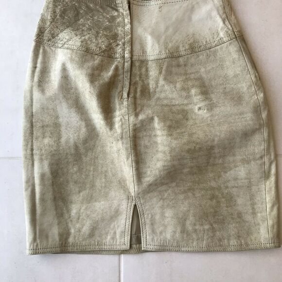 Winlit Vintage Distressed Leather Mini Pencil Straight Skirt - Picture 9 of 12